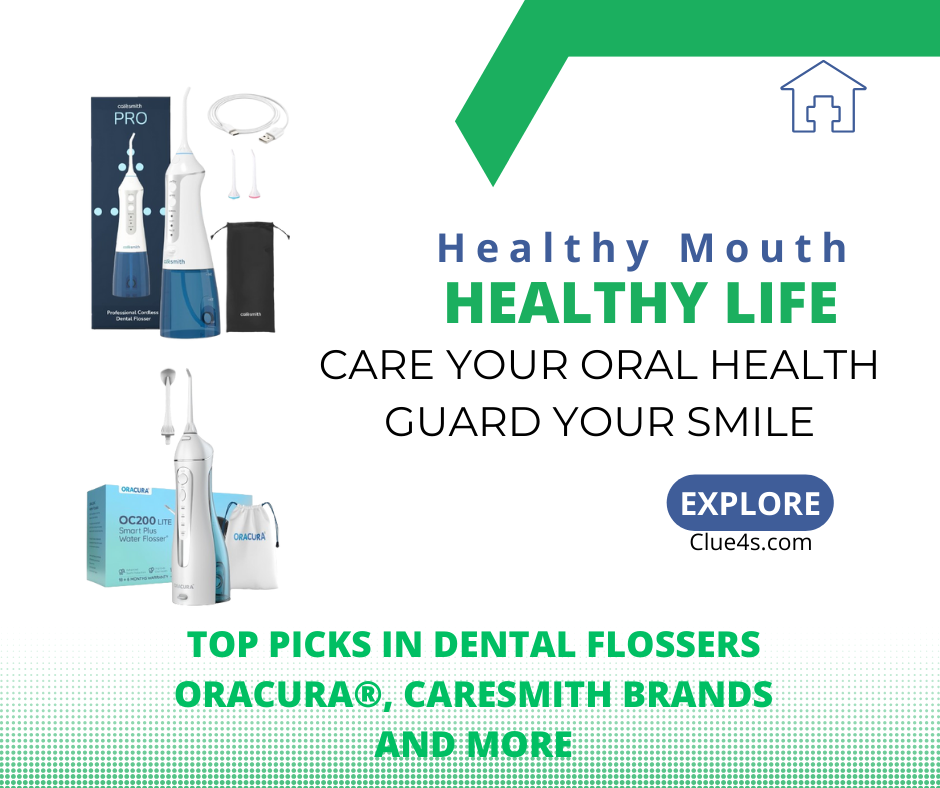 Top Dental Flossers: Oracura® OC300 Lite, OC200 Lite, Caresmith Professional Cordless, Table Top Pro, and Agaro Ultra Plus