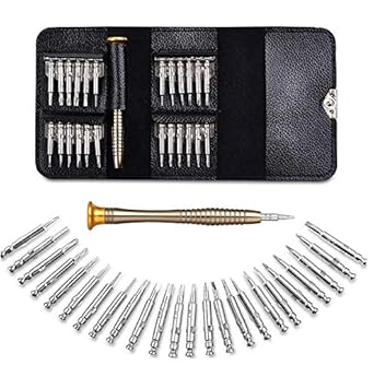 Brand Conquer 25 in 1 Screwdriver Set | Precision Screwdriver Repair Tool Kits with Black Leather Bag for PC, Eyeglasses, Mobile Phone, Watch, Digital Camera and Other Appliances