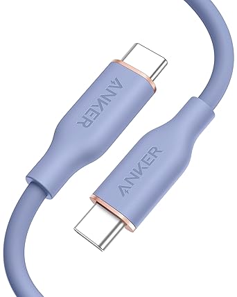 Anker USB-C to USB-C Cable, 643 Cable 100W 3ft, USB 2.0 Type C Charging Cable Fast Charge for MacBook Pro 2020, iPad Pro 2020, iPad Air 4, iPad Mini 6, Galaxy S21, Pixel, Switch (Lavender Grey)