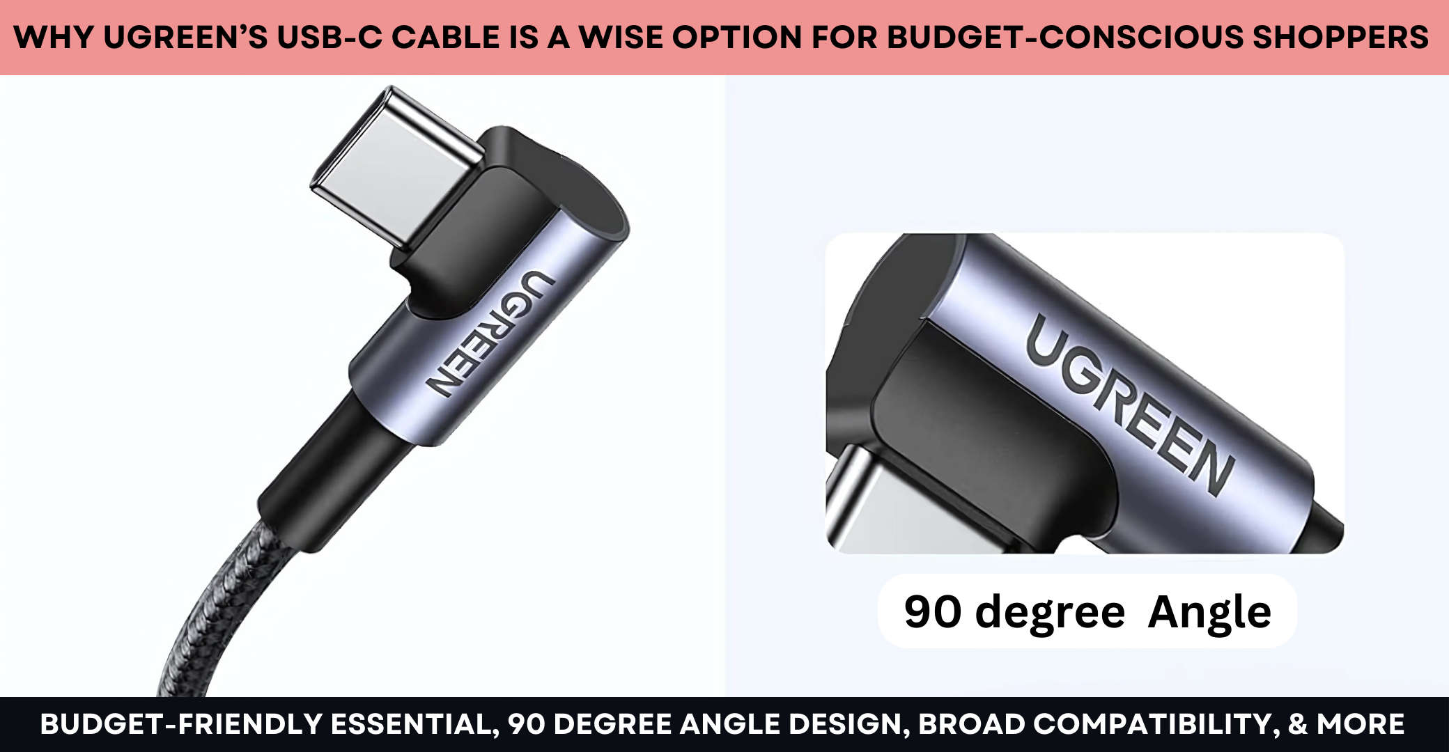 UGREEN Right Angle USB-A to USB-C Cable Review Banner