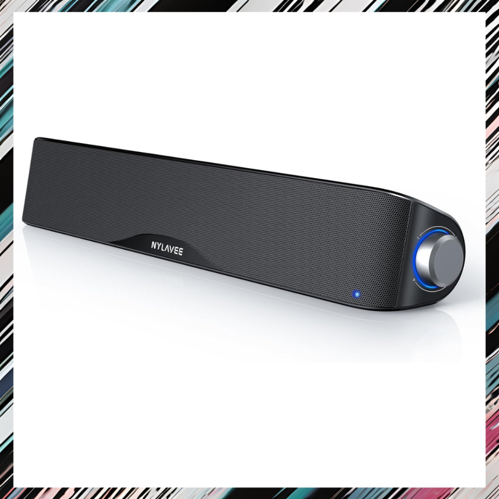 Nylavee SK100 Affordable Bluetooth Soundbar: USB Powered Hi-Fi Stereo for PCs, Laptops & Gaming